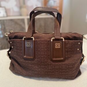 Givenchy Brown and Gold logo Carry All